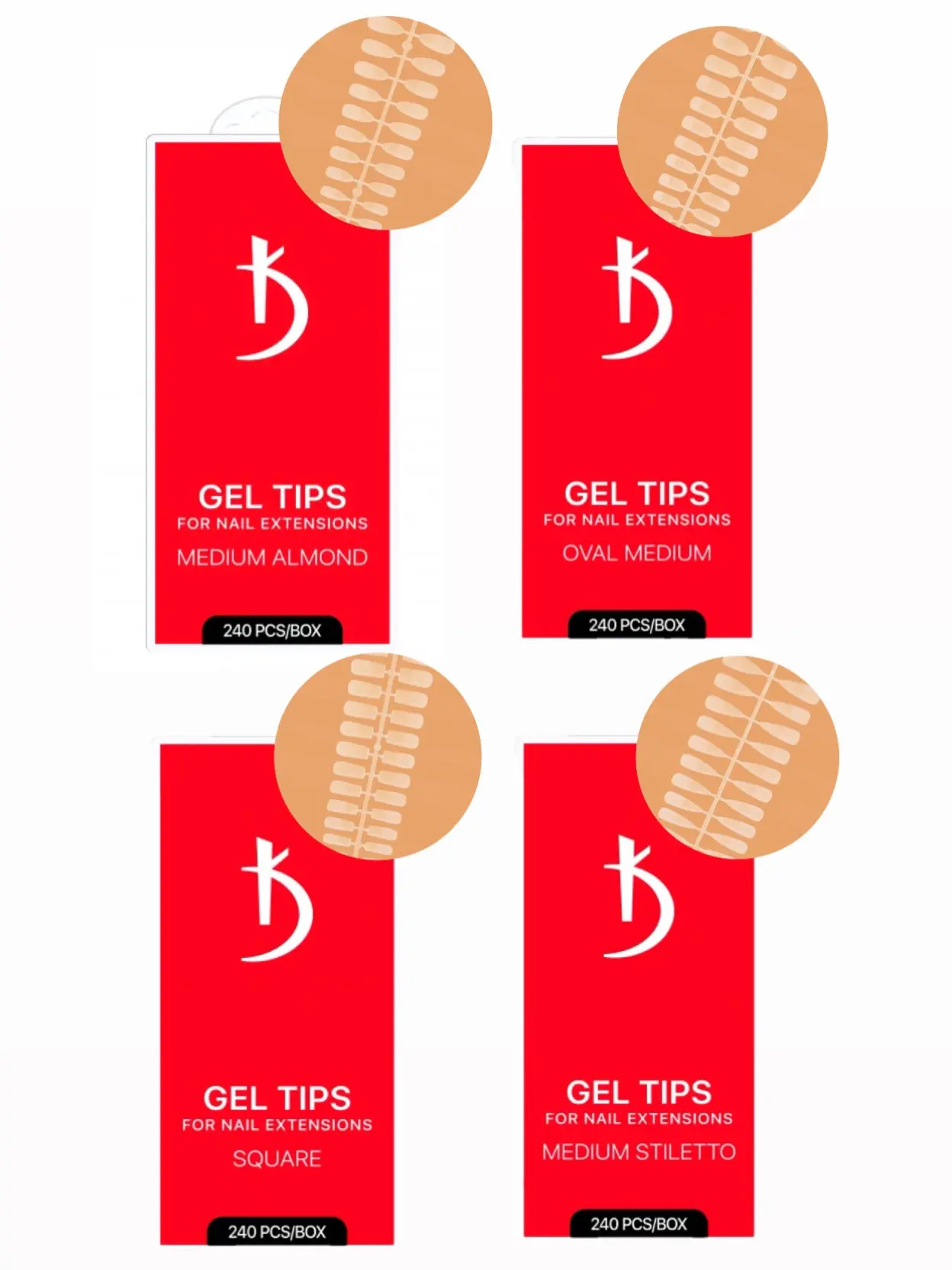 Kodi Professional Gel Extension Tips 240pcs